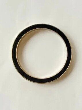 Gerard Yosca Black Enamel Gold Thick Bangle Bracelet